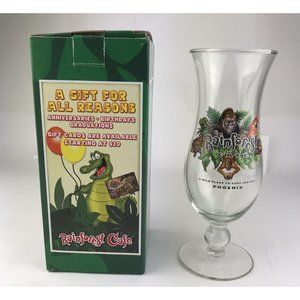 Rainforest Cafe Phoenix Hurricane Glass Bar ware‎ Collectible Vintage Tall Box